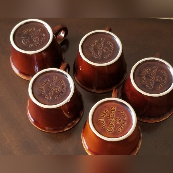 Vintage Hull Crestone brown drip mugs - Picture 2 of 4